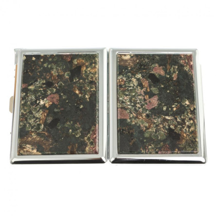 Портсигар на 10 сигарет с зажигалкой камень эвдиалит