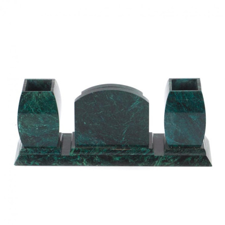 Офисный письменный набор с часами змеевик