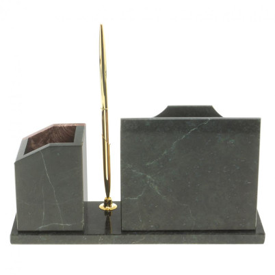 Настольная визитница &quot;Щит&quot; из лемезита