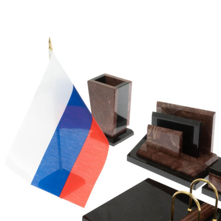 Письменный набор "Бюрократ с гербом РФ" из лемезита