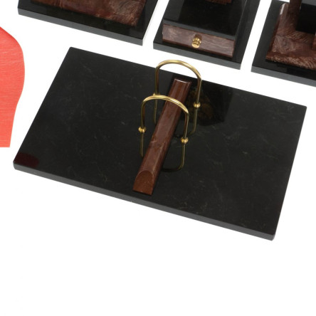 Письменный набор "Бюрократ с гербом РФ" из лемезита