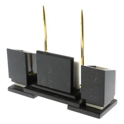 Настольный набор &quot;Офисный&quot; с гербом РФ из мрамора