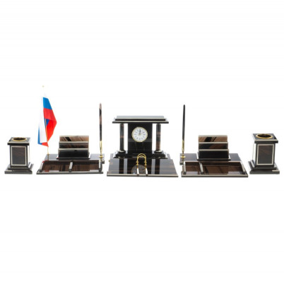 Письменный набор &quot;Кабинетный&quot; из чёрного обсидиана