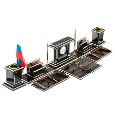 Письменный набор &quot;Кабинетный&quot; из чёрного обсидиана