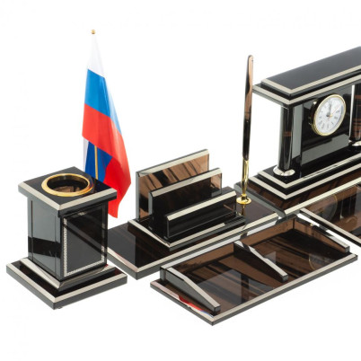 Письменный набор &quot;Кабинетный&quot; из чёрного обсидиана