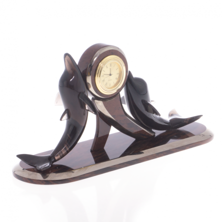 Часы "Пара дельфинов" камень обсидиан