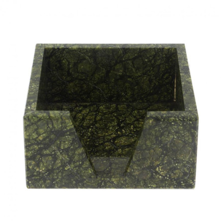 Лоток для бумаг "Кубарик" из светлого змеевика 11х11х5,5 см