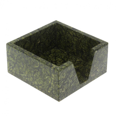 Лоток для бумаг "Кубарик" из светлого змеевика 11х11х5,5 см