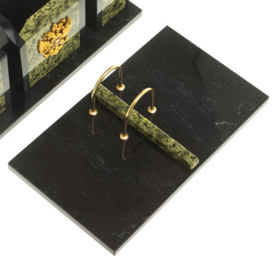 Настольный набор из змеевика &quot;Грани&quot; с гербом РФ