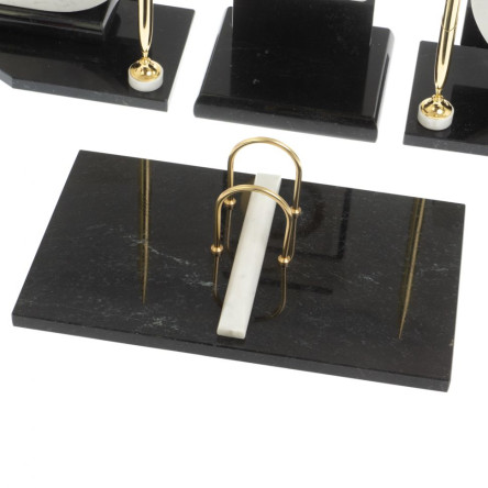 Настольный набор с гербом и флагом России камень мрамор