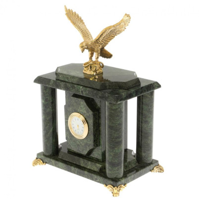 Часы "Орел" из шабровского змеевика