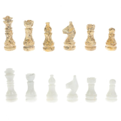 Шахматы &quot;Сувенирные&quot; из ракушечника и белого мрамора доска 20х20 см