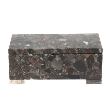 Шкатулка из камня конгломерат 18х9х7,5 см