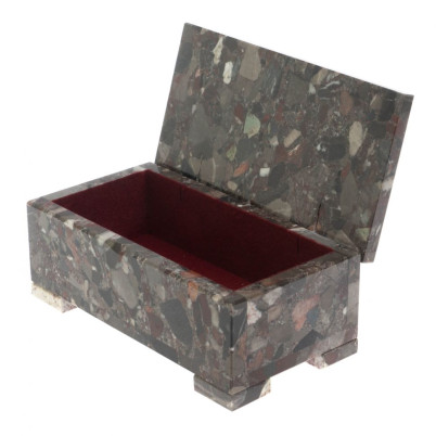 Шкатулка из камня конгломерат 18х9х7,5 см