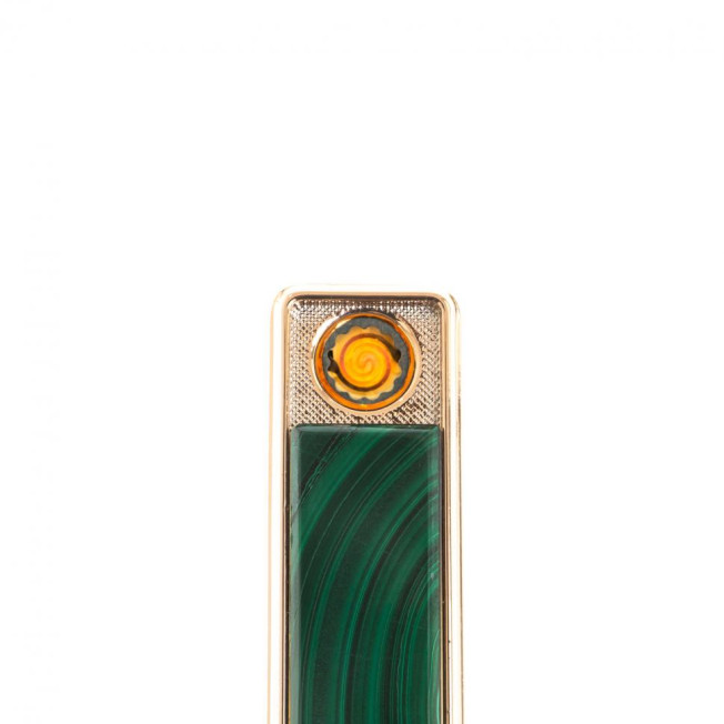 Подарочная USB зажигалка из малахита
