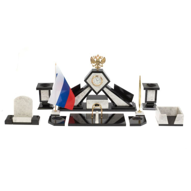 Настольный набор &quot;Герб&quot; из мрамора