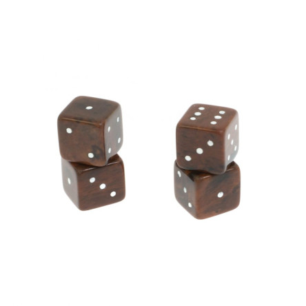 Кубики зарики 1 см коричневые 4 шт