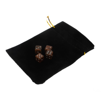 Кубики зарики 1 см коричневые 4 шт