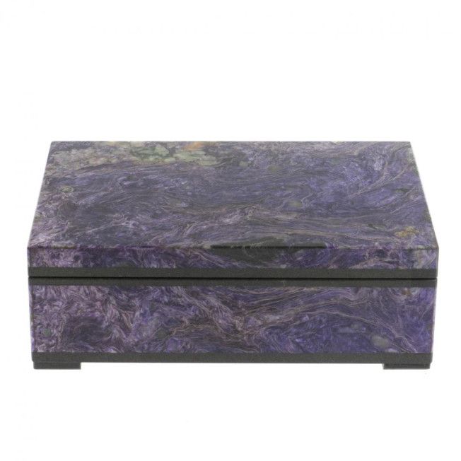 Шкатулка из камня чароит 15,5х10х5,5 см