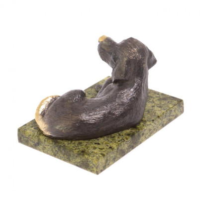 Статуэтка из бронзы &quot;Гончая лежит&quot; змееевик 8,5х6х5,5 см