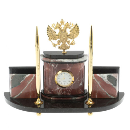 Письменный набор с визитницами "Герб РФ" креноид