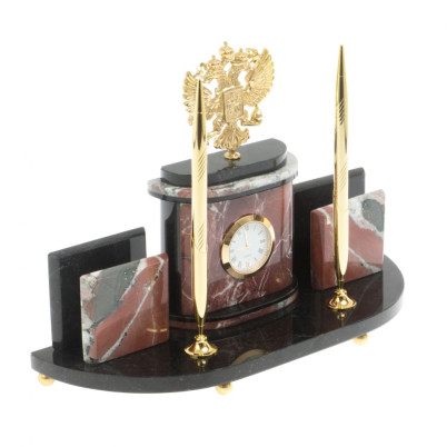 Письменный набор с визитницами &quot;Герб РФ&quot; креноид