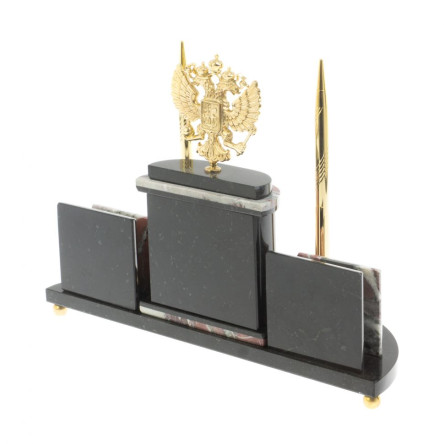 Письменный набор с визитницами "Герб РФ" креноид