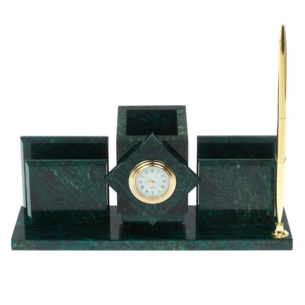 Письменный прибор "Менеджер" камень змеевик