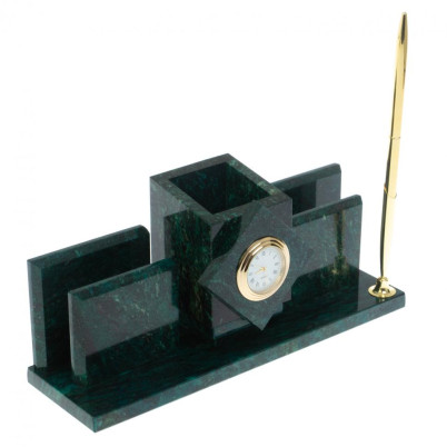 Письменный прибор &quot;Менеджер&quot; камень змеевик