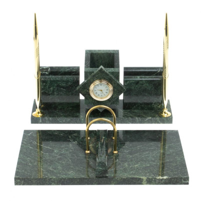 Письменный прибор &quot;Менеджер&quot; камень змеевик