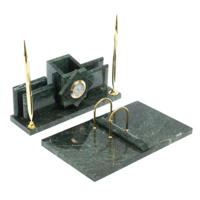 Письменный прибор &quot;Менеджер&quot; камень змеевик