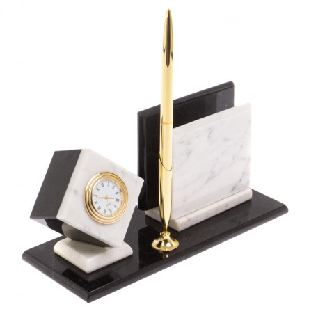 Визитница "Куб" из белого мрамора 22,5х8,5х11,5 см