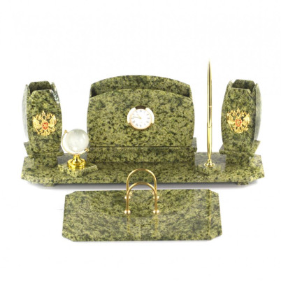 Настольный письменный набор "Тюльпан" змеевик