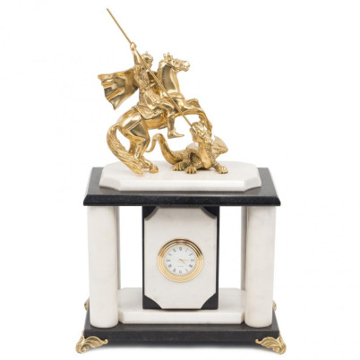 Часы &quot;Георгий Победоносец&quot; мрамор