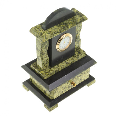 Часы со шкатулкой из натурального змеевика