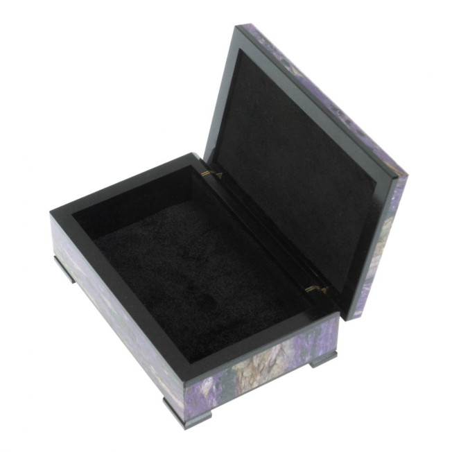 Шкатулка из камня чароит 12х8х4 см