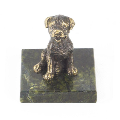 Статуэтка &quot;Собачка средняя №6&quot; из бронзы и змеевика