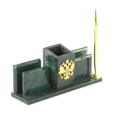 Письменный прибор &quot;Россия&quot; из змеевика