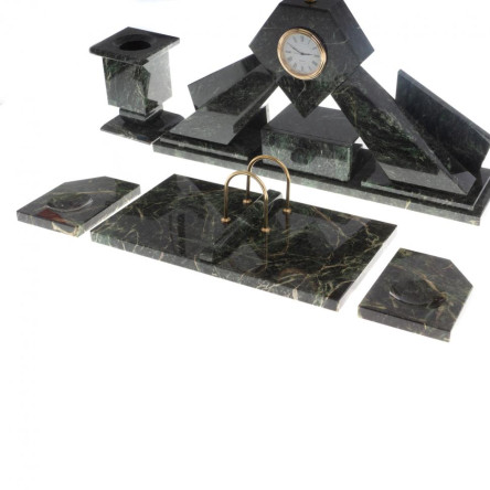 Письменный набор "Герб РФ" камень змеевик