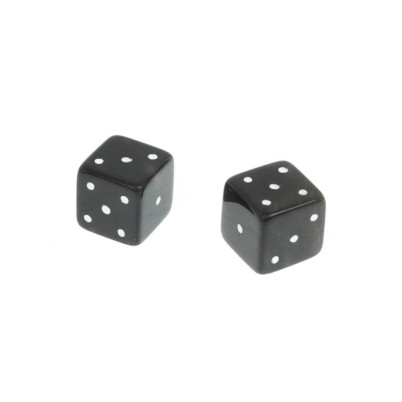 Кубики зарики 1 см из черного обсидиана 2 шт