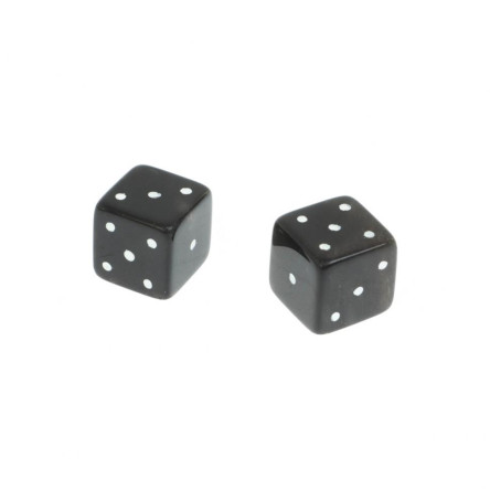 Кубики зарики 1 см из черного обсидиана 2 шт