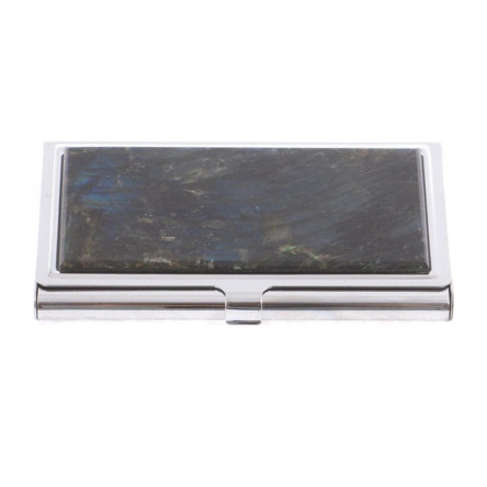 Карманная визитница из камня лабрадор