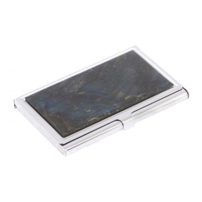 Карманная визитница из камня лабрадор