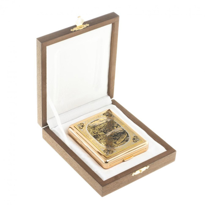 Портсигар с гравюрой "Природа" Златоуст