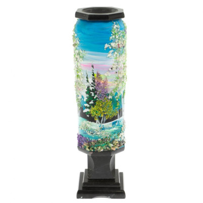 Ваза &quot;Весна&quot; из черного змеевика 8х8х29 см