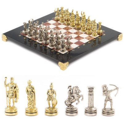 Шахматы &quot;Лучники&quot; доска 28х28 см мрамор лемезит