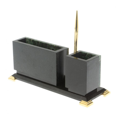 Письменный мини-набор &quot;Герб России&quot; из нефрита и долерита