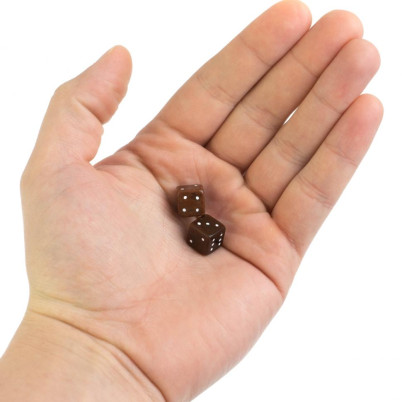 Кубики зарики 1 см из коричневого обсидиана 2 шт