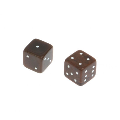 Кубики зарики 1 см из коричневого обсидиана 2 шт