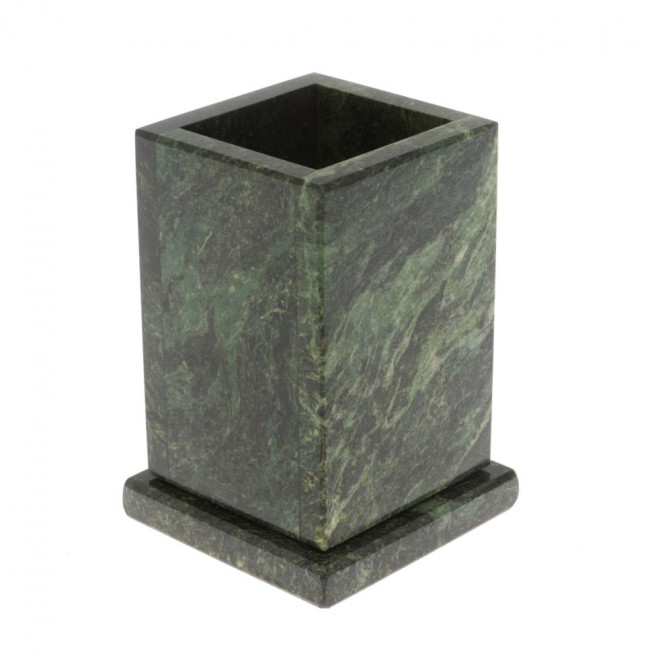 Карандашница из шабровского змеевика 8х8х11,5 см